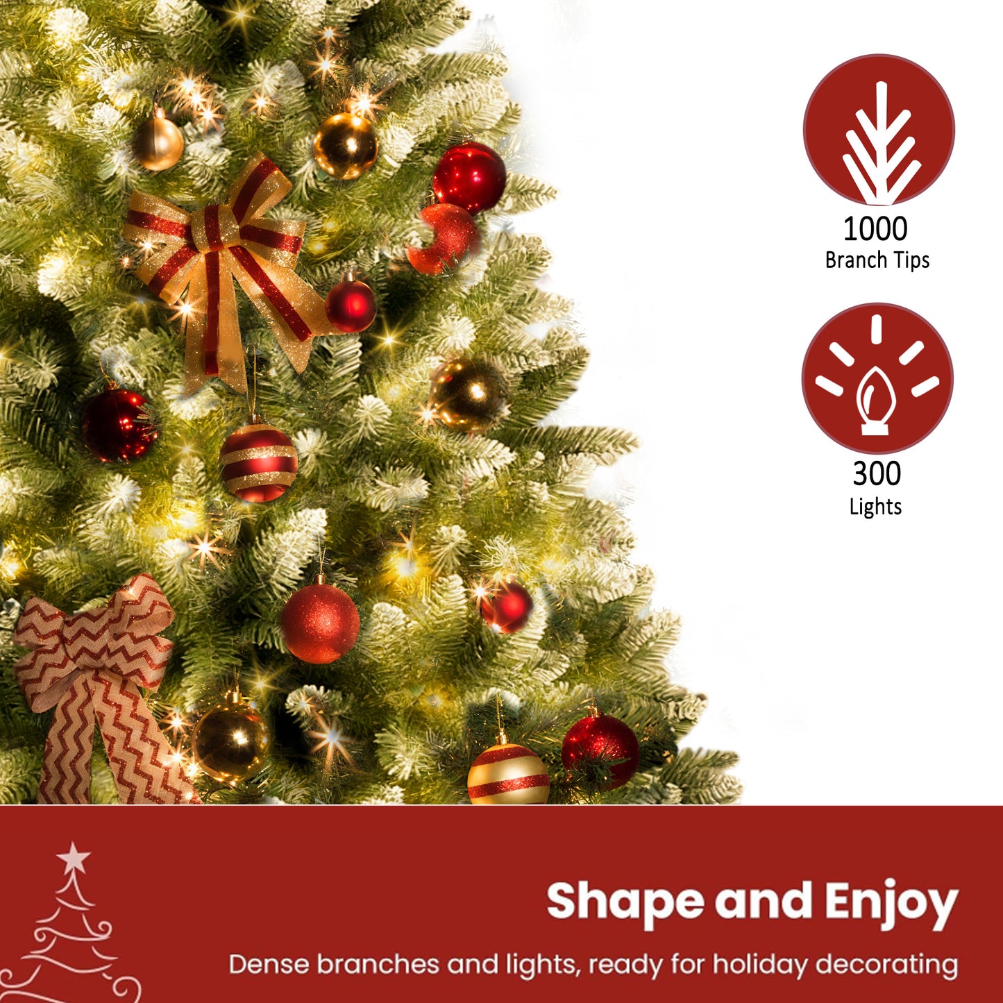 Yexmas 6ft Pre-Lit Green Christmas Tree, 11 Modes Colored LED Lights, Artificial Xmas Tree with Large Storage Bag