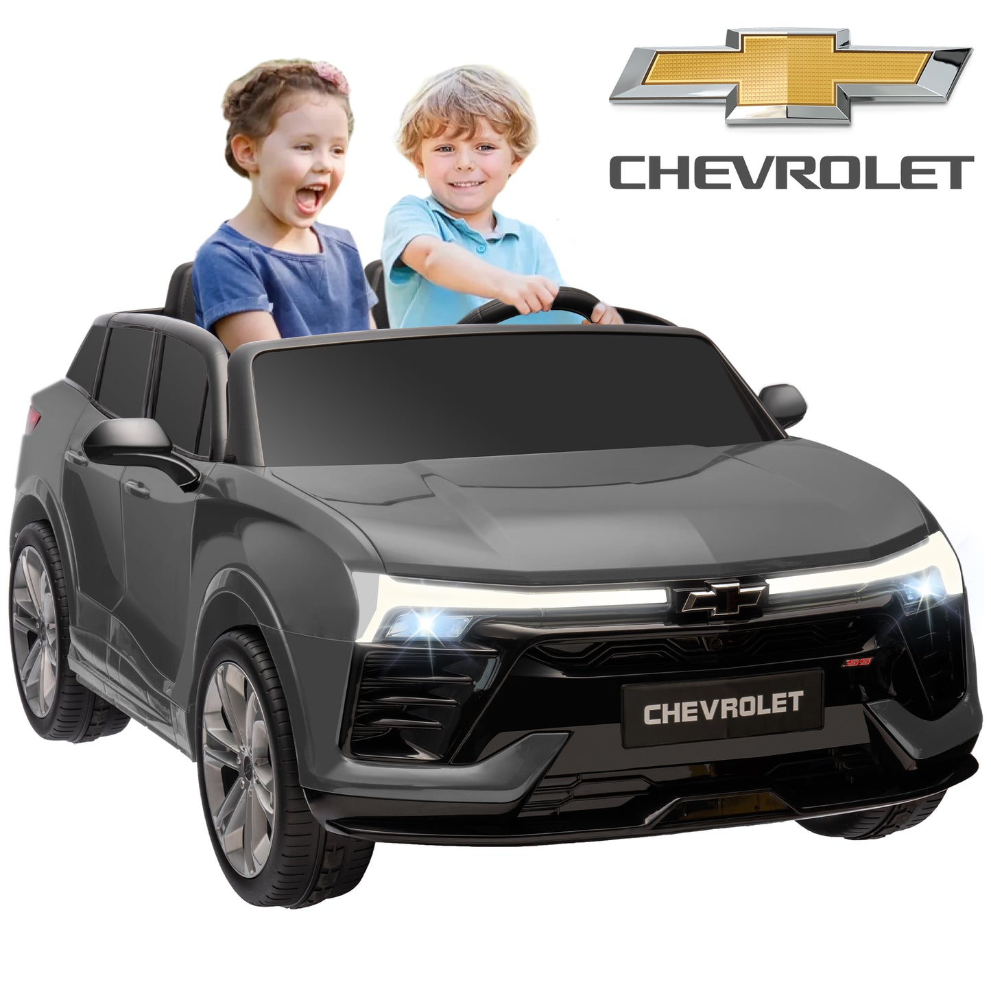 24V Kids Ride on Car, Licensed Chevrolet Blazer EV SS 2 Seater Ride on Toy Truck with Remote, Electric Cars for Kids Boys Girls, LED Lights,MP3 Music, Bluetooth