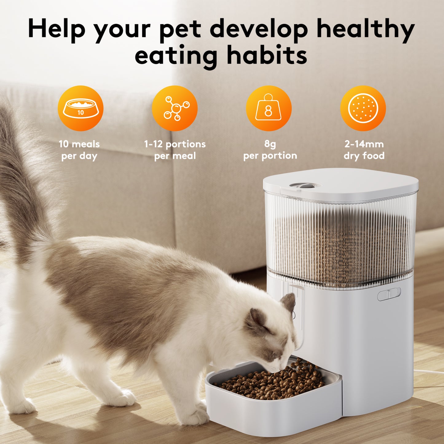 Zoolike Automatic Cat Feeder with Camera,1080P HD Video with Night Vision, 2.4G WiFi Smart Food Dispenser with APP Control for Cat&Dog,3L