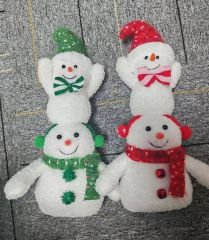 Yexmas 2PCS Red and Green Snowman Christmas Figurines, 35CM Height Holiday Decorations