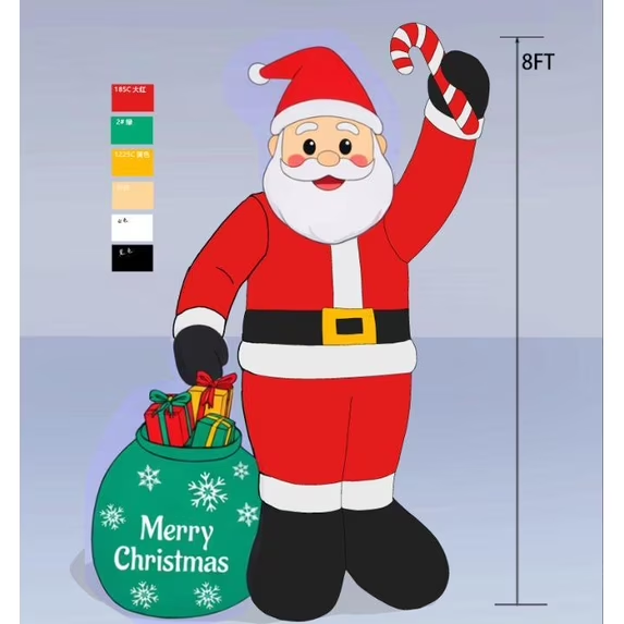 Yexmas 8ft Christmas Yard Inflatables, Giant Blow Up Lighthouse Decoration with Santa Built-in LED Lights for Lawn Garden Holiday Display Indoor Outdoor Decor