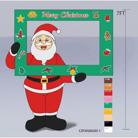 Yexmas 7ft Christmas Yard Inflatables, Santa with Gift Bag Christmas Inflatable Yard Decor,Build-in LED Outdoor Blow up Christmas Decorations for Yard Lawn Garden