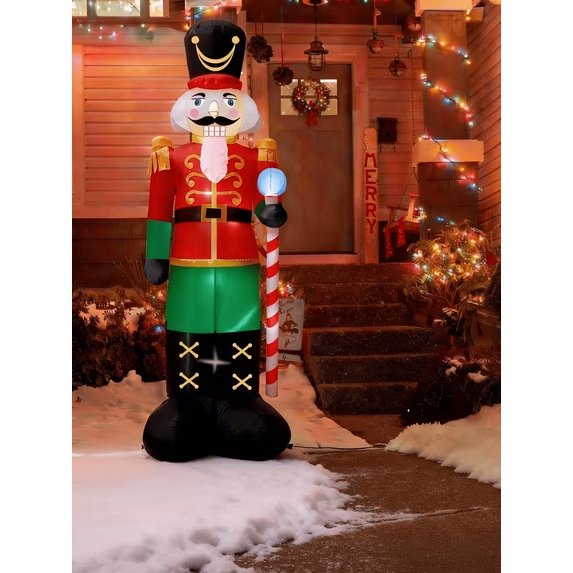 Yexmas 12FT Inflatable Nutcracker Soldier – Pre-Lit Christmas Decoration for Yard, Lawn, Garden & Outdoor Holiday Display
