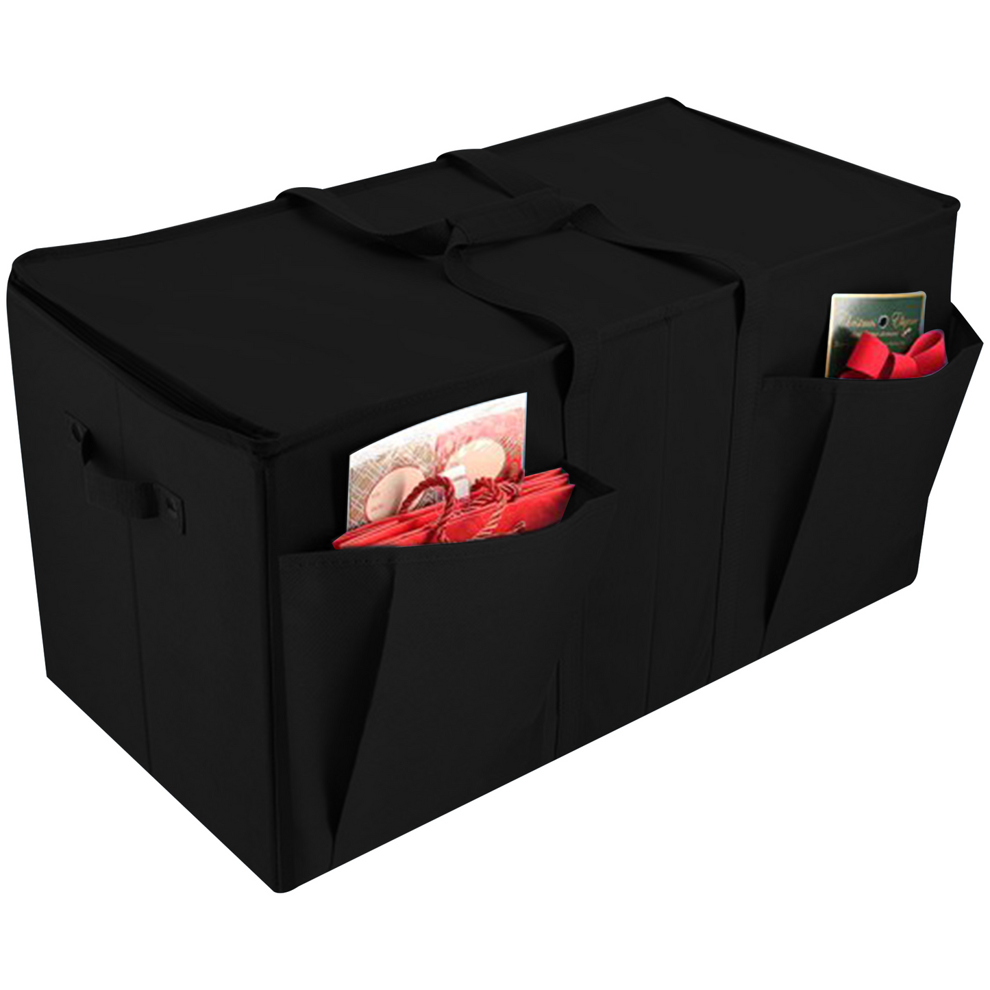 Yexmas Christmas Tree Storage Bag with Side Pockets, Large Holiday Tree Storage Container with Handles and Zipper