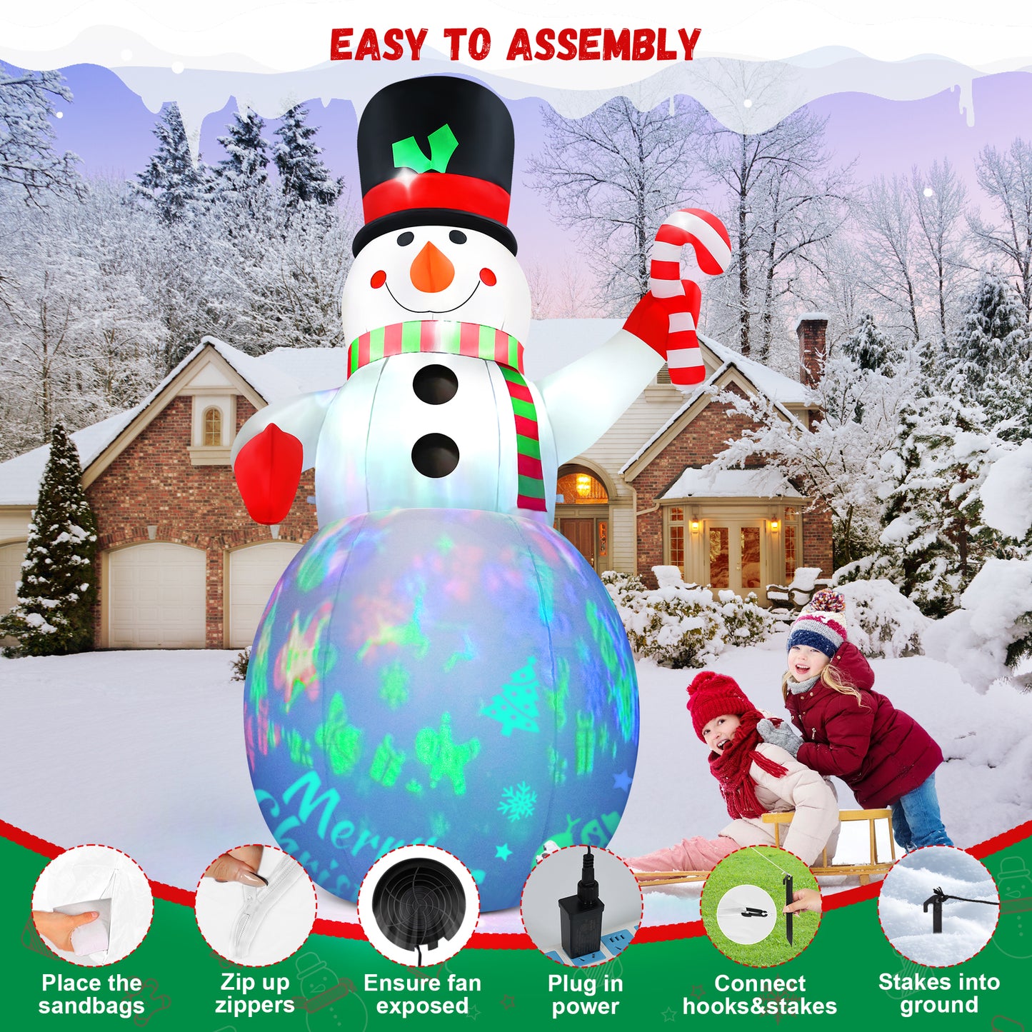 Lookfly 7FT Christmas Inflatable Scepter Soldier