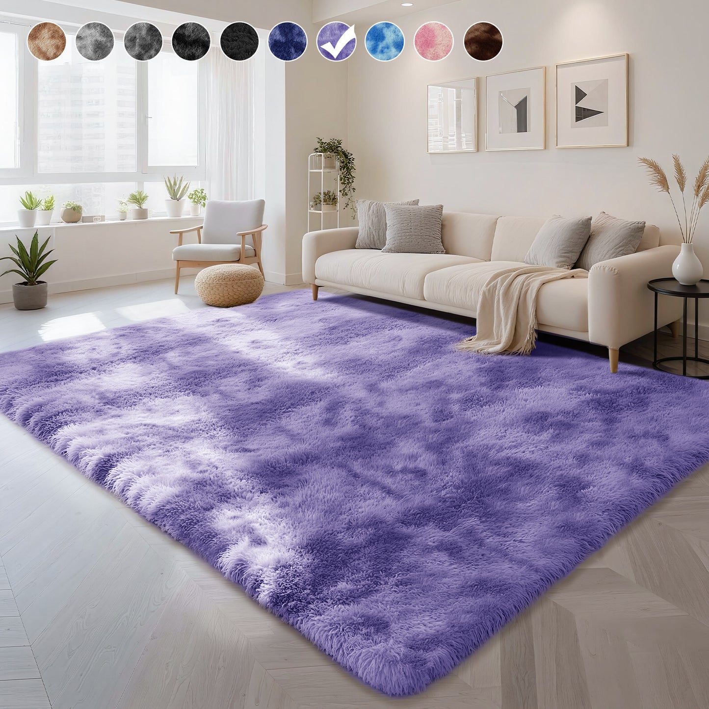CozyDesg Area Rugs, Soft Fluffy Area Rugs Floor Mat Floor Rugs for Living Room Bedroom Kids Room Nursery Modern Decor Carpet