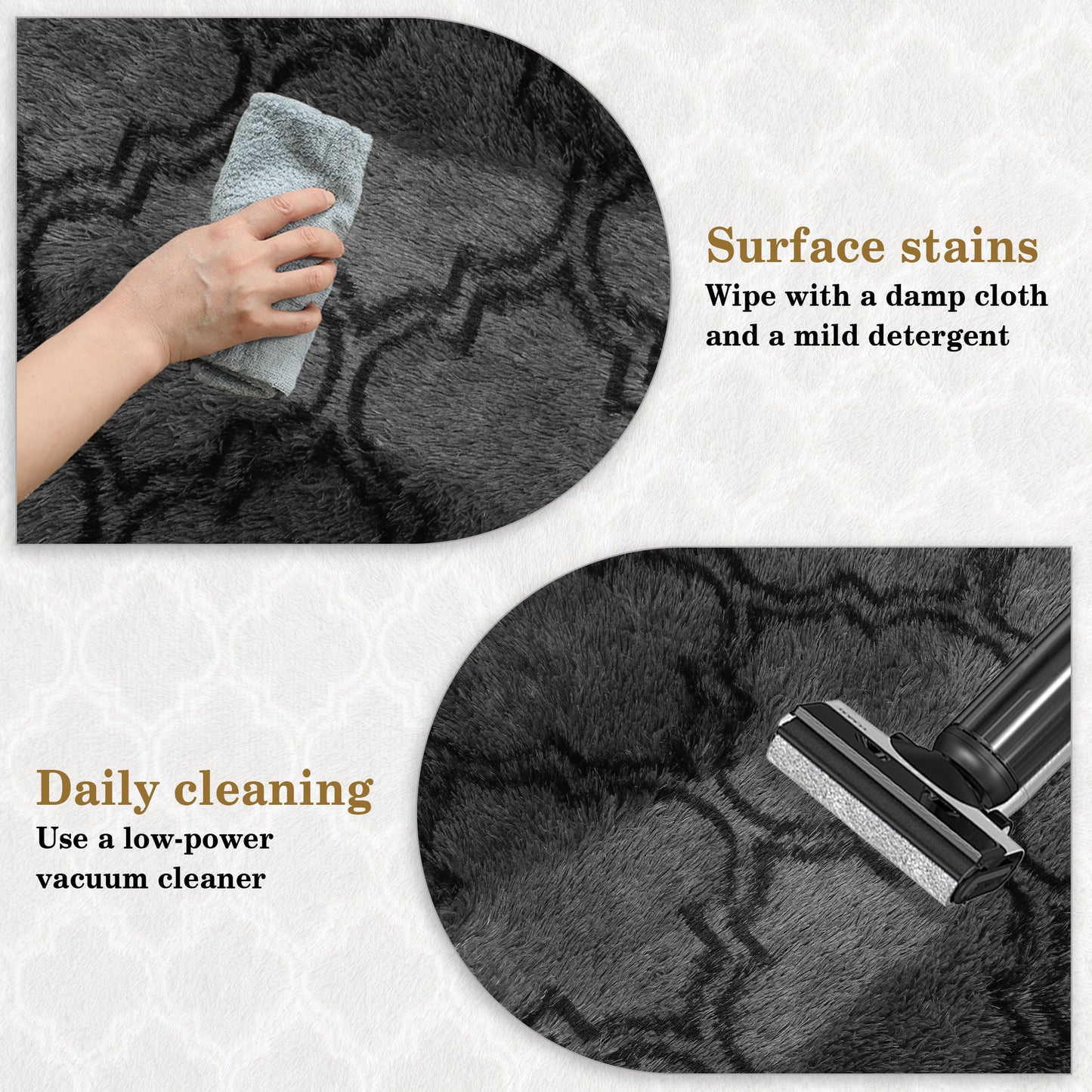 CozyDesg Area Rugs for Living Room,Black Rugs Shag Fluffy Shaggy Bedside Carpet, Large rug for Living Room Bedroom Dining Room Office Home Decor
