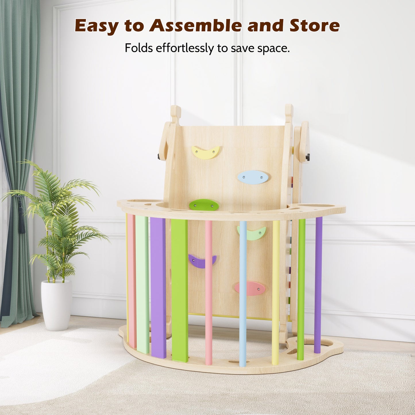 Lookfly 9 in1 Pikler Triangle Set Foldable Baby Climbing Toys for Toddlers 1-6 Inside with Ramp Seesaw,Toddler Climbing Toys Indoor Baby Gift