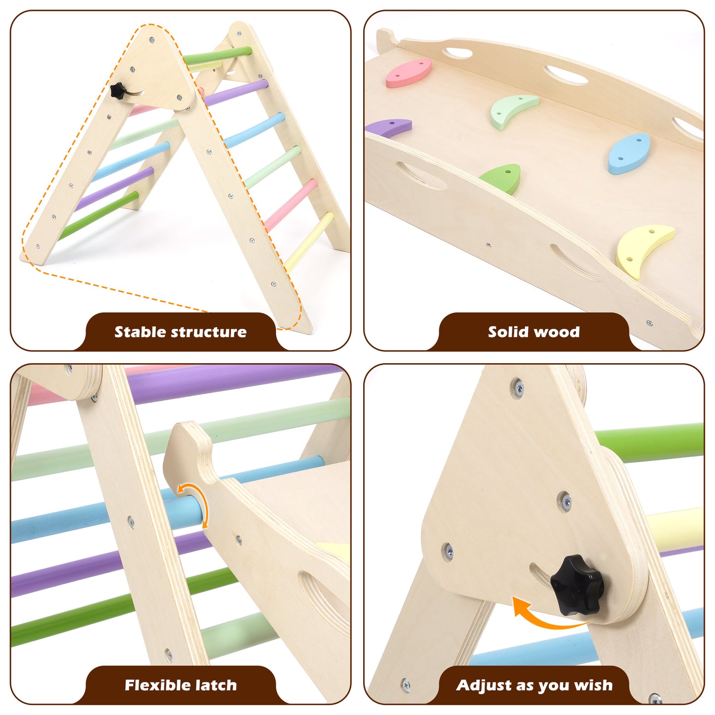 Lookfly 9 in1 Pikler Triangle Set Foldable Baby Climbing Toys for Toddlers 1-6 Inside with Ramp Seesaw,Toddler Climbing Toys Indoor Baby Gift