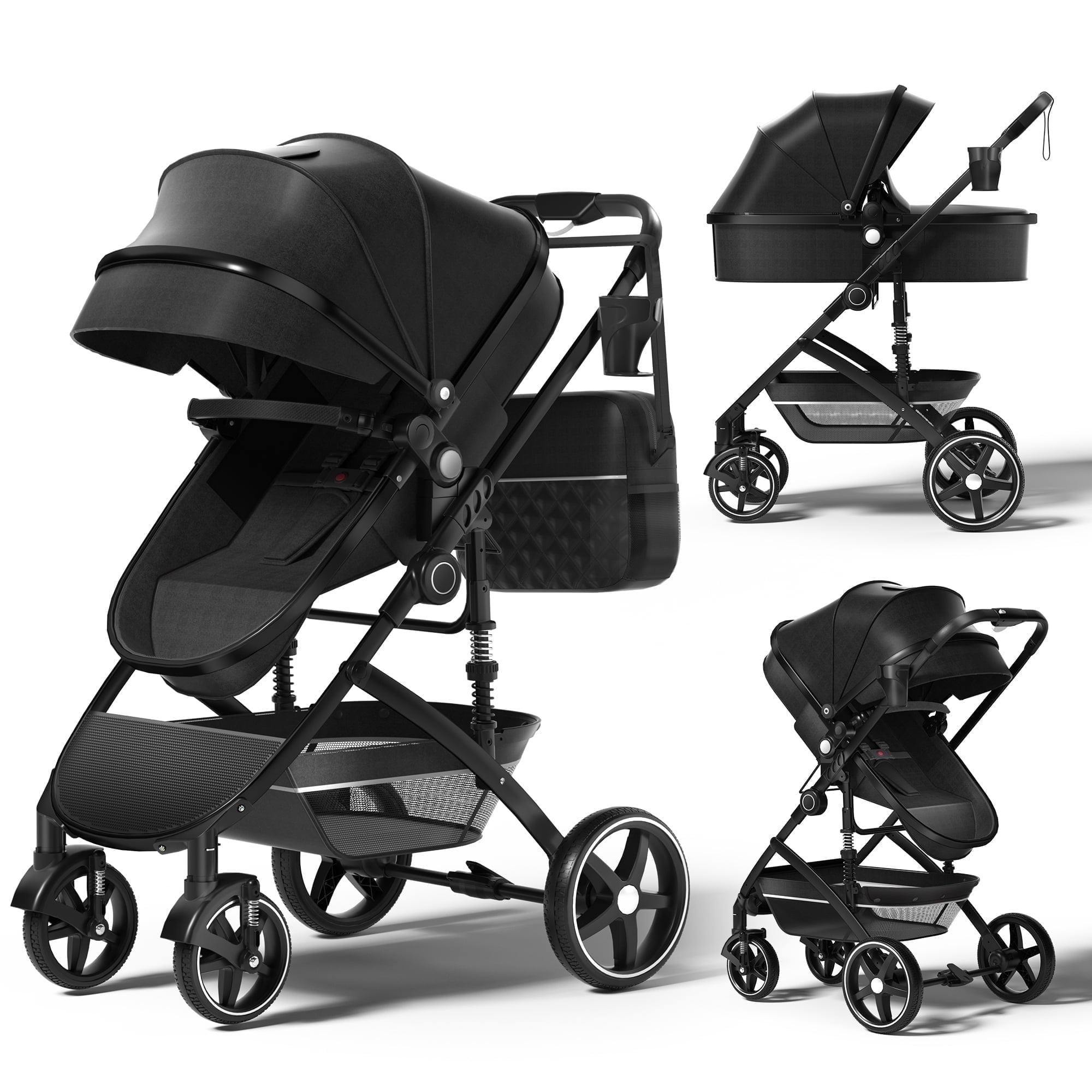 3-in-1 Kinderwagen B.CHILDHOOD - Reversierbarer Sitz Mit 6 Zubehörteilen