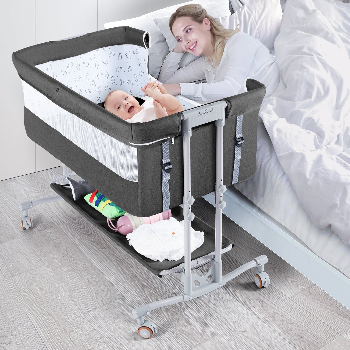 Babyeap Baby Bassinet Bedside Sleeper Bassinet For 0-6 months Baby Unisex