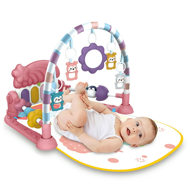Babyeap Baby Gym Play Mat 3 in 1 Fitness Rack with Music and Lights Fun Piano Baby Activity Center