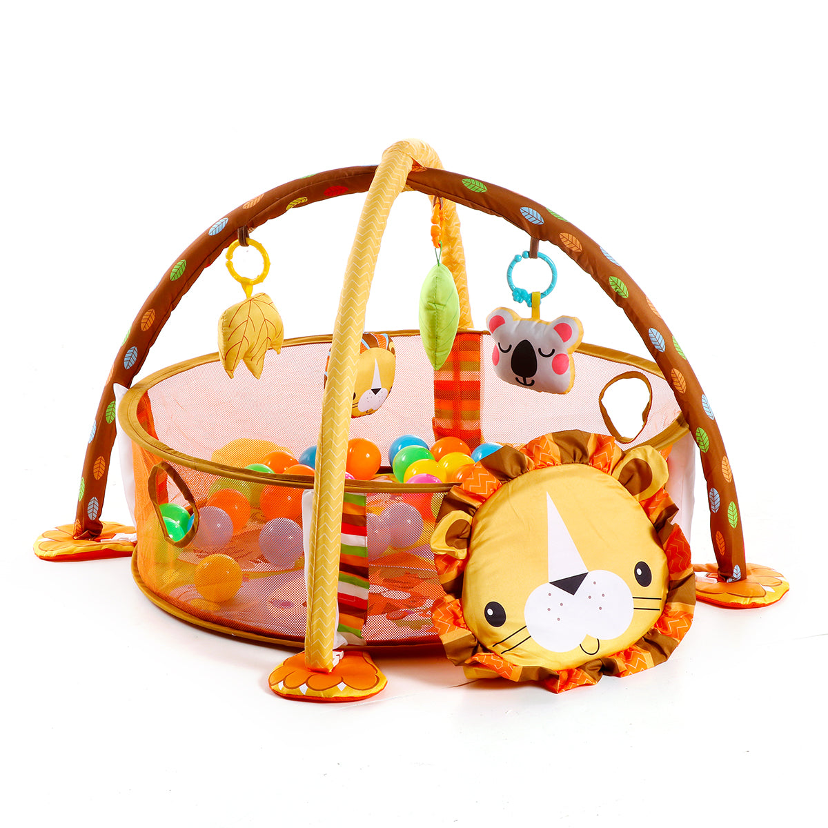 Babyeap 3 in 1 Baby Gym Play Mat Baby Activity with Ocean Ball,Green Turtle