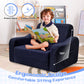 Babyeap 3-in-1 Kids Sofa,Toddler Sofa Bed Fold Out,Comfy Kids Couch,Convertible Baby Chair for Girls and Boys,Dark Blue