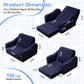 Babyeap 3-in-1 Kids Sofa,Toddler Sofa Bed Fold Out,Comfy Kids Couch,Convertible Baby Chair for Girls and Boys,Dark Blue