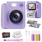 Yexmas Kids Instant Print Toys Camera, 1080P HD Digital Camera with 32GB SD Card, Thermal Print Toy Camera for Boys & Girls, Pink