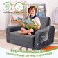 Babyeap 3-in-1 Kids Sofa,Toddler Sofa Bed Fold Out,Comfy Kids Couch,Convertible Baby Chair for Girls and Boys,Deep Gray