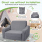 Babyeap 3-in-1 Kids Sofa,Toddler Sofa Bed Fold Out,Comfy Kids Couch,Convertible Baby Chair for Girls and Boys,Light Gray