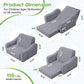 Babyeap 3-in-1 Kids Sofa,Toddler Sofa Bed Fold Out,Comfy Kids Couch,Convertible Baby Chair for Girls and Boys,Light Gray