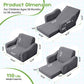 Babyeap 3-in-1 Kids Sofa,Toddler Sofa Bed Fold Out,Comfy Kids Couch,Convertible Baby Chair for Girls and Boys,Deep Gray