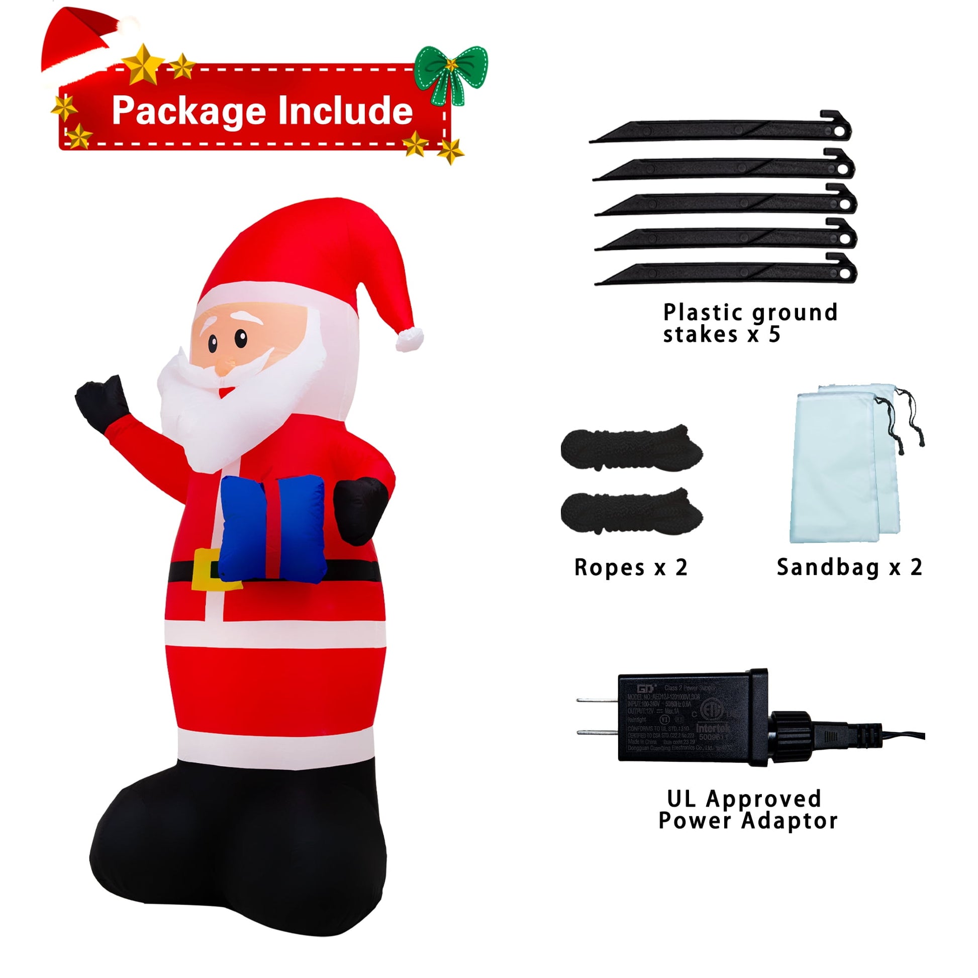 Yexmas 7FT Christmas Inflatable Santa Claus Outdoor Decorations Blow