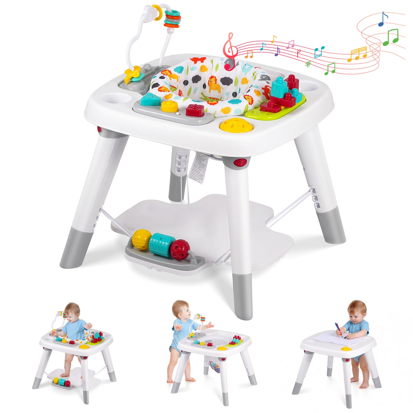 Babyeap 6-in-1 Baby Activity Center,Infant Activity Center Jumper with Detachable Toys and Music,6-36 Months