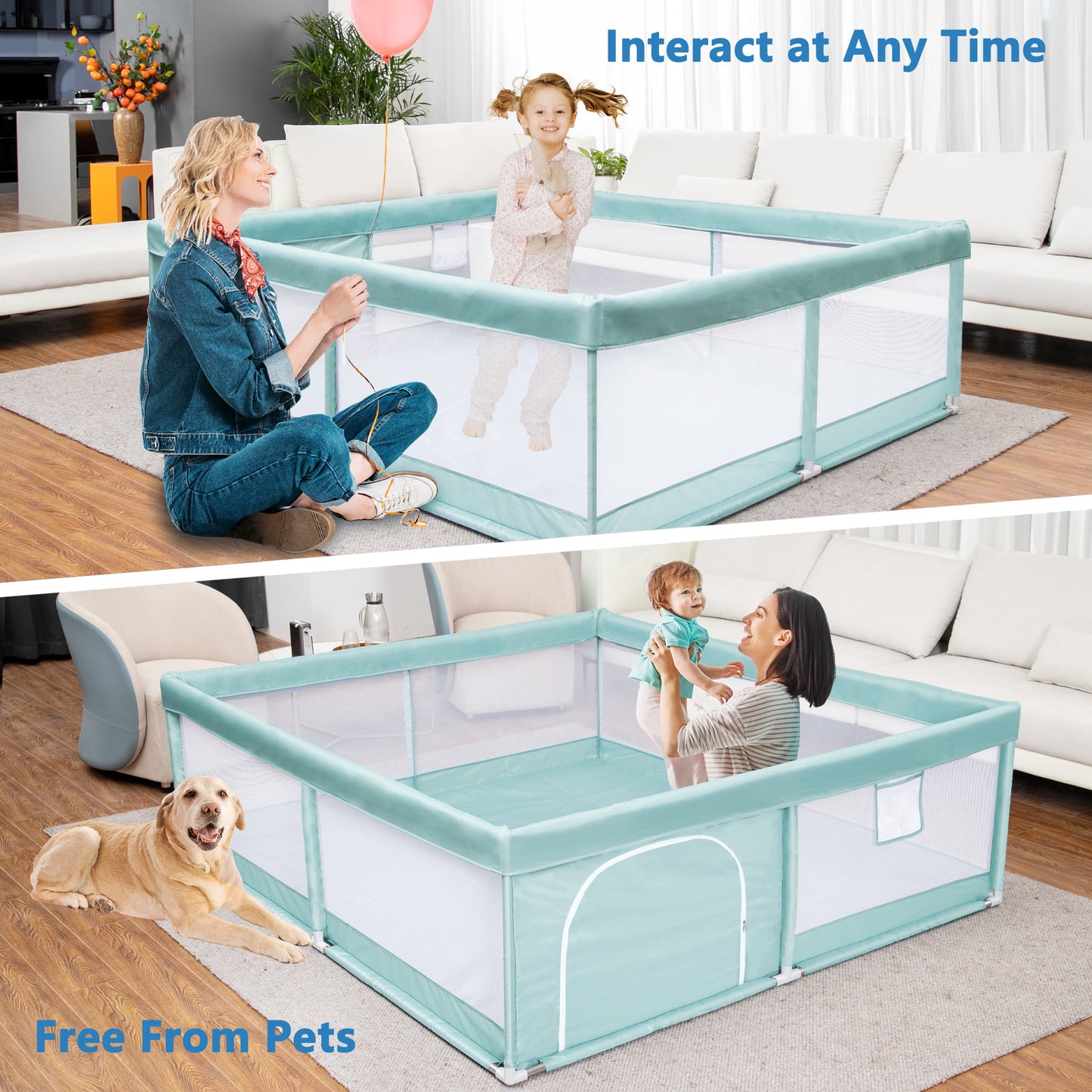 Babyeap Baby Playpen Large Play Yard Fence for Toddlers