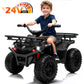 Yexmas 24V Kids ATV,Electric ATV for Kids 4 Wheelers Quad Car Toy, Ride On Toy Car As Gift for Kids,Black