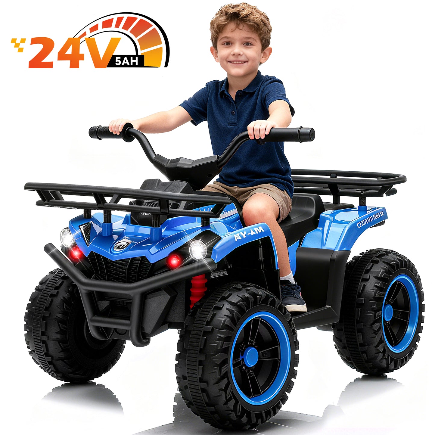 Yexmas 24V Kids ATV,Electric ATV for Kids 4 Wheelers Quad Car Toy, Ride On Toy Car As Gift for Kids,Red