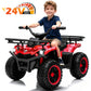 Yexmas 24V Kids ATV,Electric ATV for Kids 4 Wheelers Quad Car Toy, Ride On Toy Car As Gift for Kids,Red