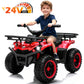 Yexmas 24V Kids Ride On ATV, 4 Wheeler Electric Quad Toy Car, Battery Powered Ride On Vehicle for Kids, Red