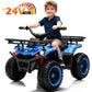 Yexmas 24V Kids ATV,Electric ATV for Kids 4 Wheelers Quad Car Toy, Ride On Toy Car As Gift for Kids,Blue