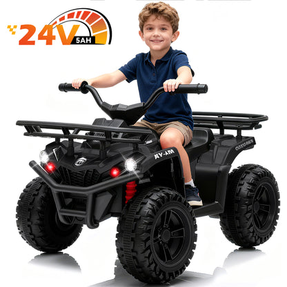 Yexmas 24V Kids ATV,Electric ATV for Kids 4 Wheelers Quad Car Toy, Ride On Toy Car As Gift for Kids,Red