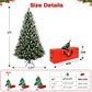 Yexmas 6ft Pre-Lit Green Christmas Tree, 11 Modes Colored LED Lights, Artificial Xmas Tree with Large Storage Bag