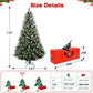 Yexmas 7.5ft Pre-Lit Green Christmas Tree, 11 Modes Colored LED Lights, Artificial Xmas Tree with Large Storage Bag