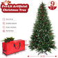 Yexmas 9ft Pre-Lit Artificial Christmas Trees,Green Xmas Tree with Large Christmas Tree Storage Bag,Pinecones, Berries, Realistic Artificial Christmas Trees for Home, Office, Party Decoration
