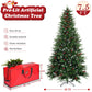 Yexmas 7.5ft Pre-Lit Artificial Christmas Trees,Green Xmas Tree with Large Christmas Tree Storage Bag,Pinecones, Berries, Realistic Artificial Christmas Trees for Home, Office, Party Decoration