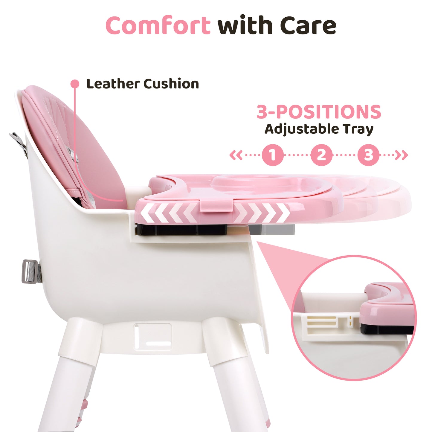 Babyeap Baby High Chair Convertible Highchair, Gray