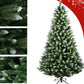 Yexmas 6ft Pre-Lit Green Christmas Tree, 11 Modes Colored LED Lights, Artificial Xmas Tree with Large Storage Bag
