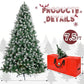 Yexmas 7.5ft Pre-Lighted Christmas Tree, 8 Modes LED Lights, Artificial Xmas Tree with Large Storage Bag