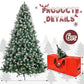 Yexmas 6ft Pre-Lit Christmas Tree, 8 Modes LED Lights, Artificial Xmas Tree with Large Storage Bag