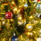Yexmas 7.5ft Pre-Lit Artificial Christmas Trees,Green Xmas Tree with Large Christmas Tree Storage Bag,Pinecones, Berries, Realistic Artificial Christmas Trees for Home, Office, Party Decoration