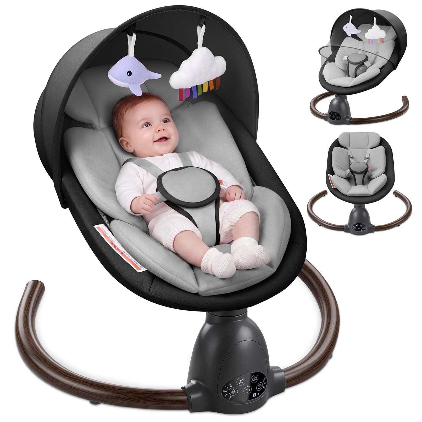 Babyeap Baby Swing for Infants, Electric Swing with Remote Control,5 Sway Speeds,Built-In Music,Pink