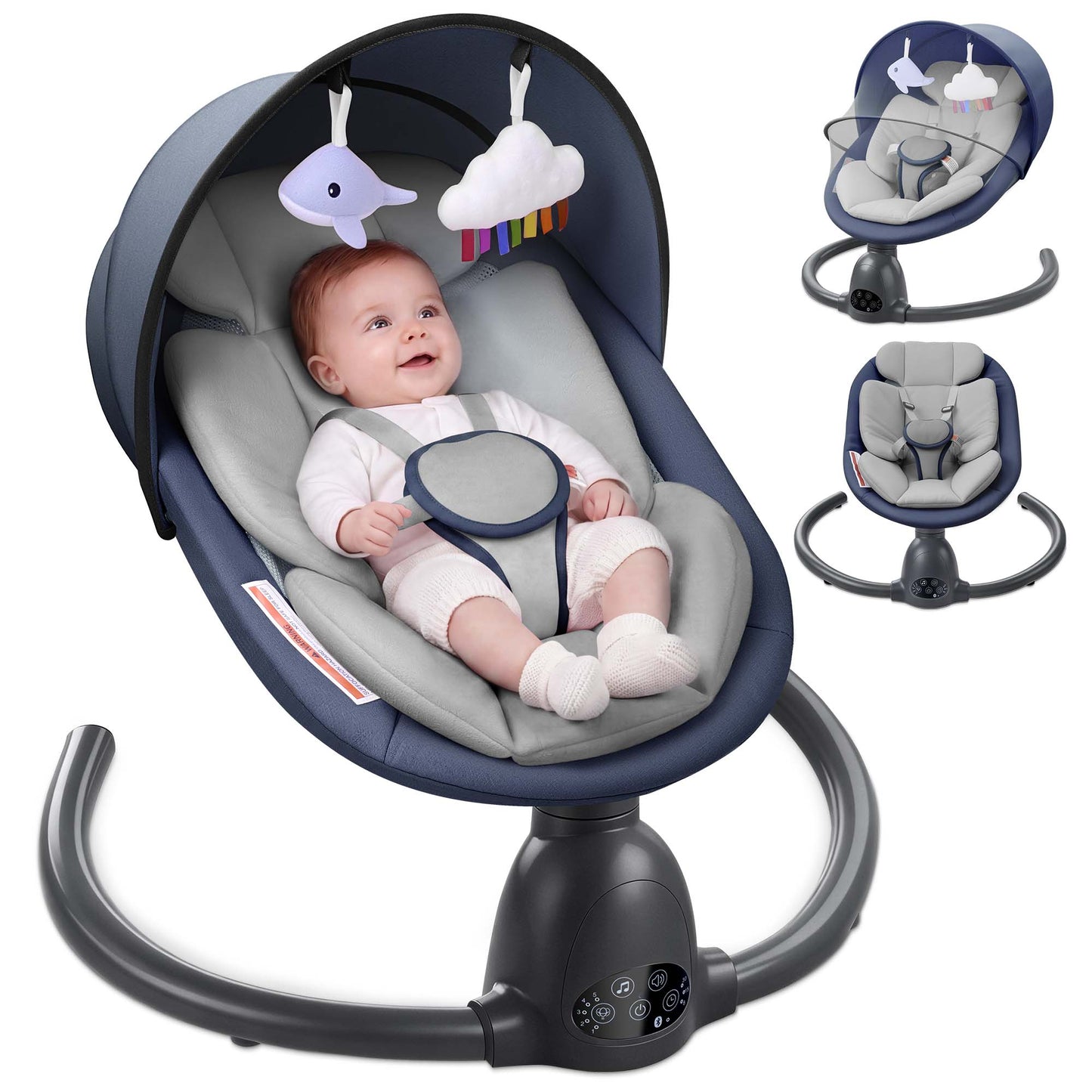 Babyeap Baby Swing for Infants, Electric Swing with Remote Control,5 Sway Speeds,Built-In Music,Pink