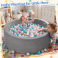 babyeap Ball Pit with 65 Balls,Glowing Foam Ball Pit for Toddlers,Large Soft Baby Playpen Ball Pool for Indoor & Outdoor Play,Round Kids Play Pit,Gray
