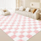 CozyDesg Shag Area Rugs,5'x8'/8' x 10' Soft Fluffy Floor Rugs Checkered Carpet，Washable Area Rugs for Living Room Bedroom Decor,Beige & White