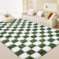 CozyDesg Shag Area Rugs,5'x8'/8' x 10' Soft Fluffy Floor Rugs Checkered Carpet，Washable Area Rugs for Living Room Bedroom Decor,Beige & White