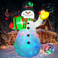 Yexmas 6.3FT Christmas Inflatable Snowman Blow Up Yard Decor with Gift Box and Bell, 360° Colorful Projection, Music On/Off Function, Built-in LED Lights, Outdoor Holiday Yard Decor