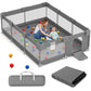 Babyeap Large Baby Playpen with Mat,71"x50"Playpen for Babies and Toddlers,Baby Play Yard Baby Fence Play Area Indoor Outdoor,Dark Gray