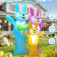 Yexmas 6FT Easter Inflatable Bunny Outdoor Decorations,Colorful Blow-Up Rabbit Family with Built-in LED Lights,Easter Decor for Yard Garden Lawn